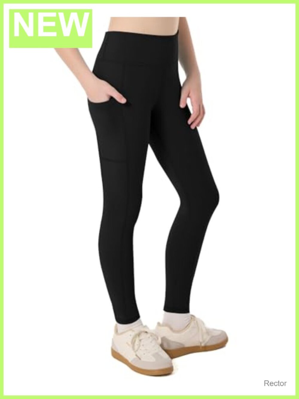 Girls Athletic Leggings Side Pockets High Waisted Dance Yoga Gymnastics Tights